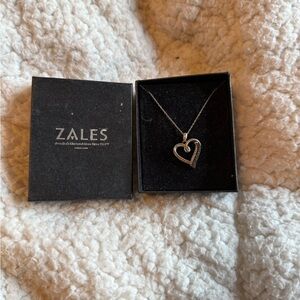 Zales Silver and Gold Heart Necklace